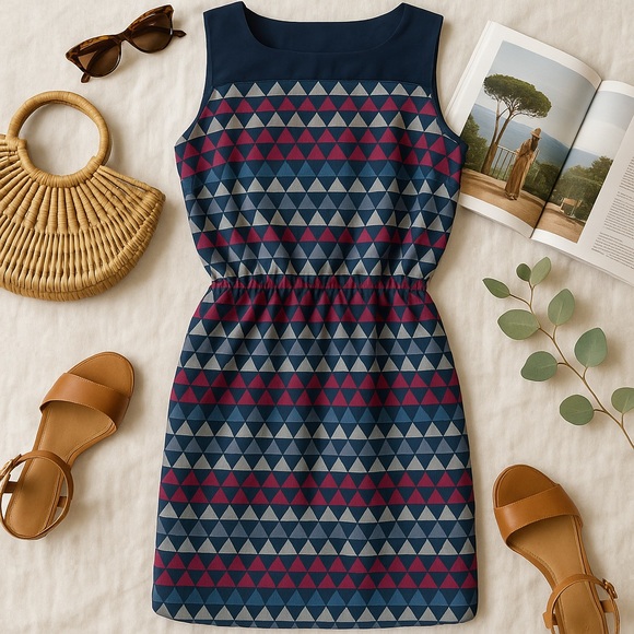 Tommy Hilfiger midi geometric dress​ in size small - Picture 1 of 13